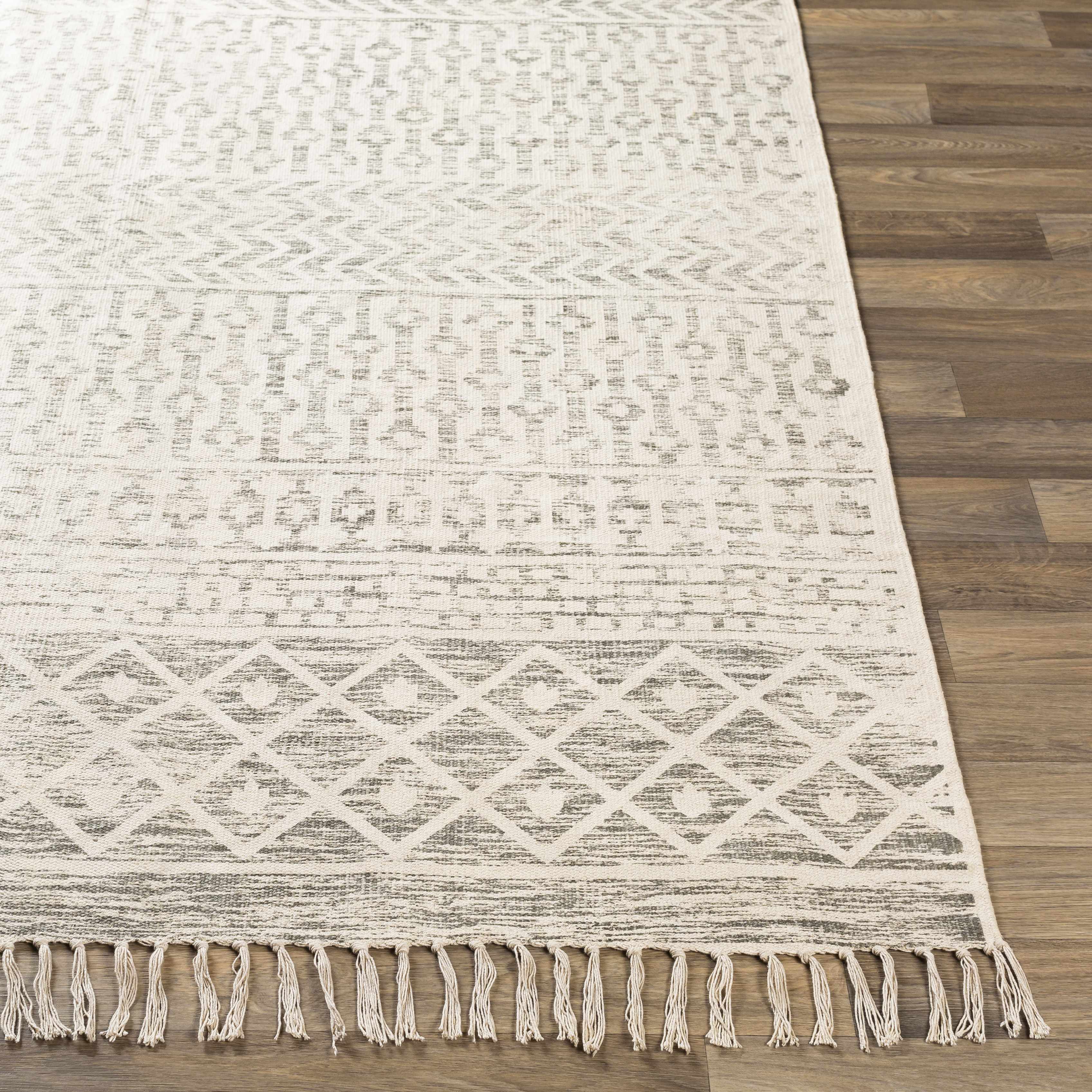 Valyermo Beige Hand Woven Cotton Rug