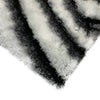 3D 259 Abstract Shaggy Modern Contemporary Area Rug Black White