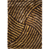 3D 259 Abstract Shaggy Modern Contemporary Area Rug Brown Laruglinens