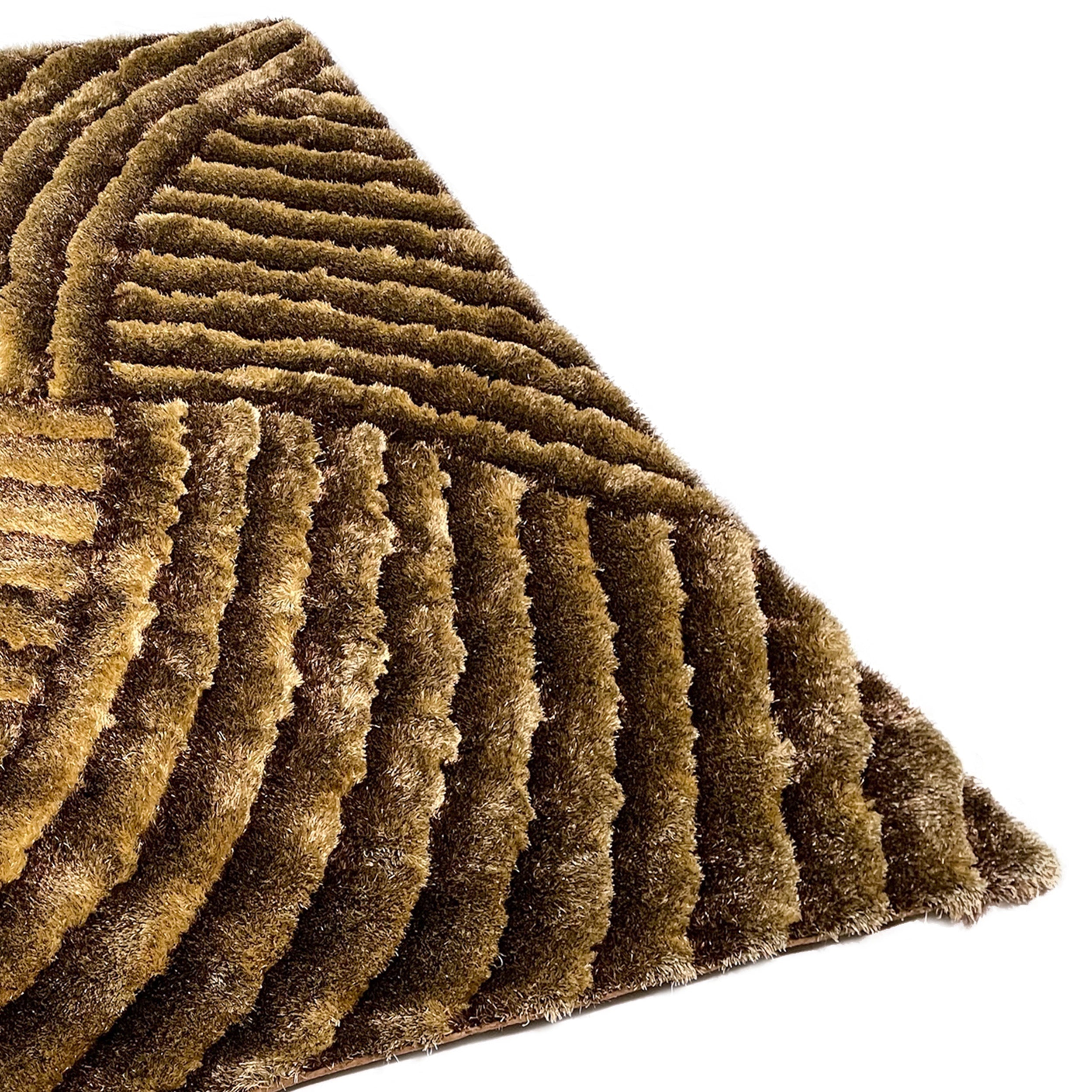 3D 259 Abstract Shaggy Modern Contemporary Area Rug Brown Laruglinens