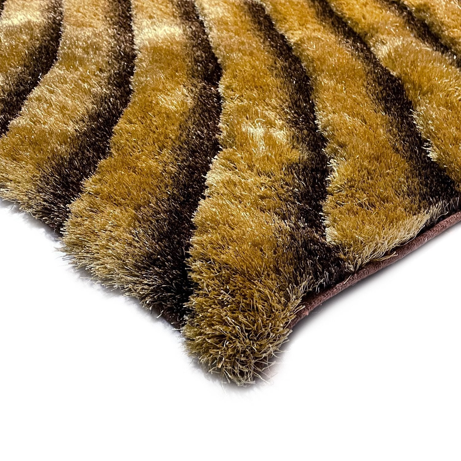 3D 274 Abstract Shaggy Modern Contemporary Area Rug Brown Laruglinens