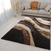 Load image into Gallery viewer, Signature 281 Abstract Shaggy Modern Contemporary Area Rug Brown