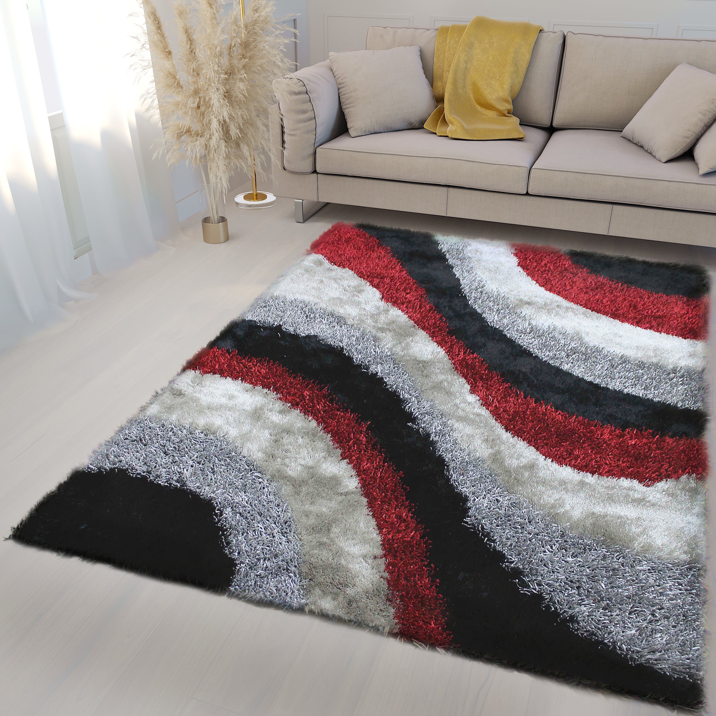 3D Collection 281 Shag Rug Red