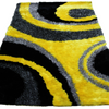 Signature 289 Abstract Shaggy Modern Contemporary Area Rug Yellow