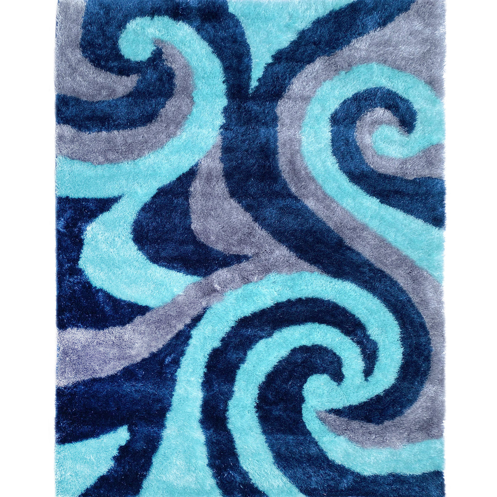 Optima Wild Side Turquoise Blue Shag Area Rug – LA Rug Linens