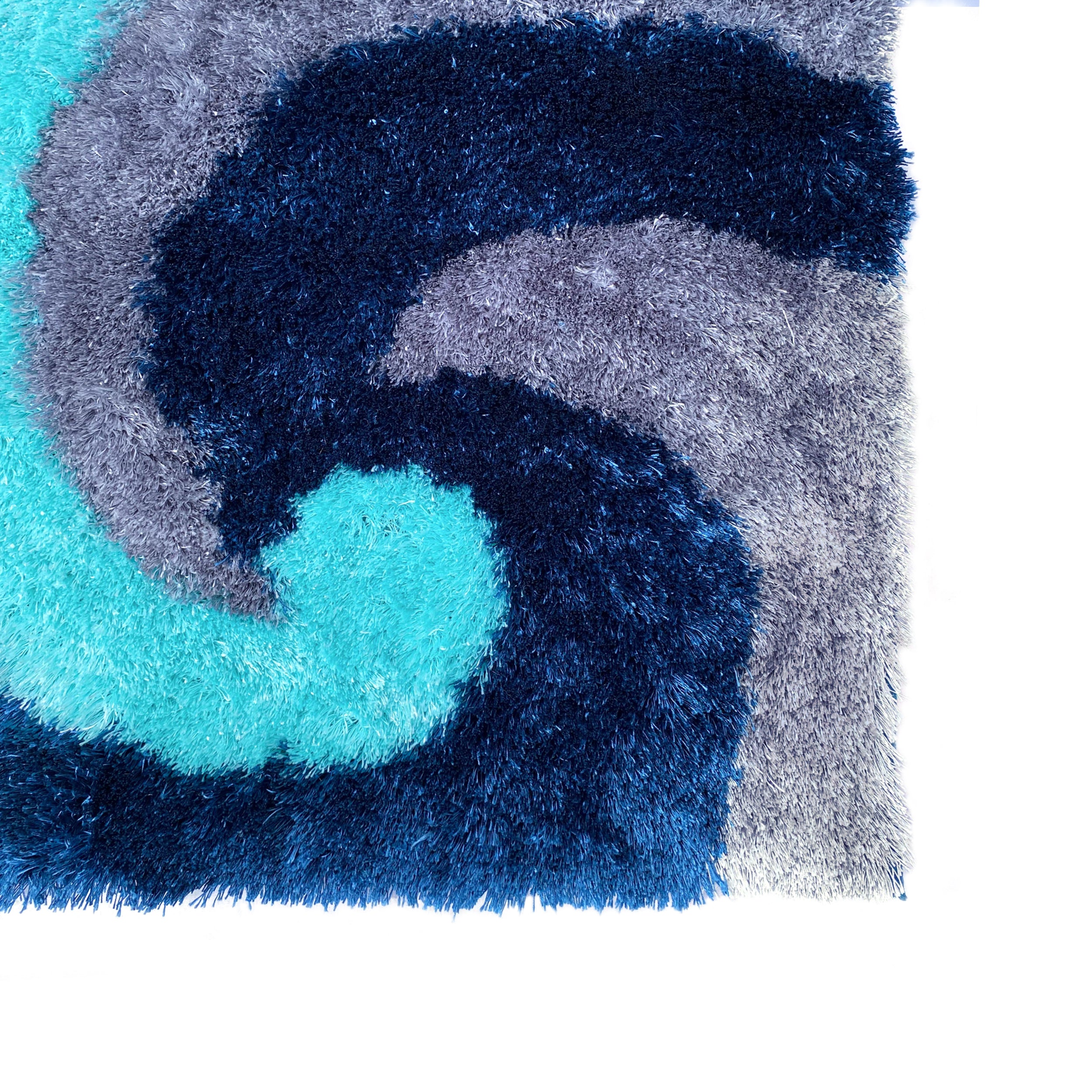 Optima Wild Side Turquoise Blue Shag Area Rug – LA Rug Linens