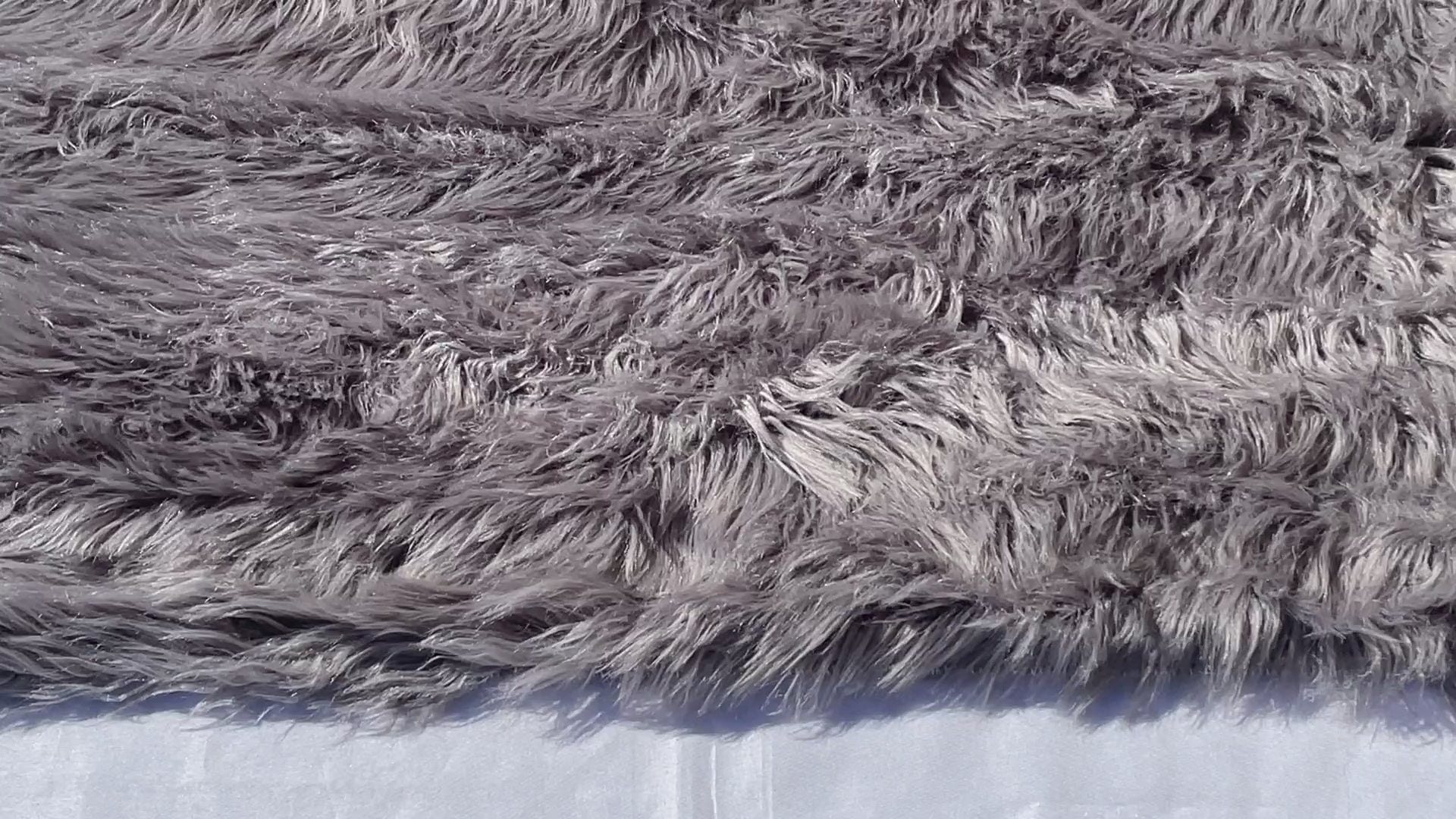 Sheepskin Dark Gray Faux Fur Shag Area Rug