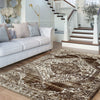 Persian Brown Faded Medallion Area Rug