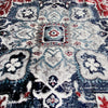 Iranian Red Navy Blue Vintage Mosaic Area Rug