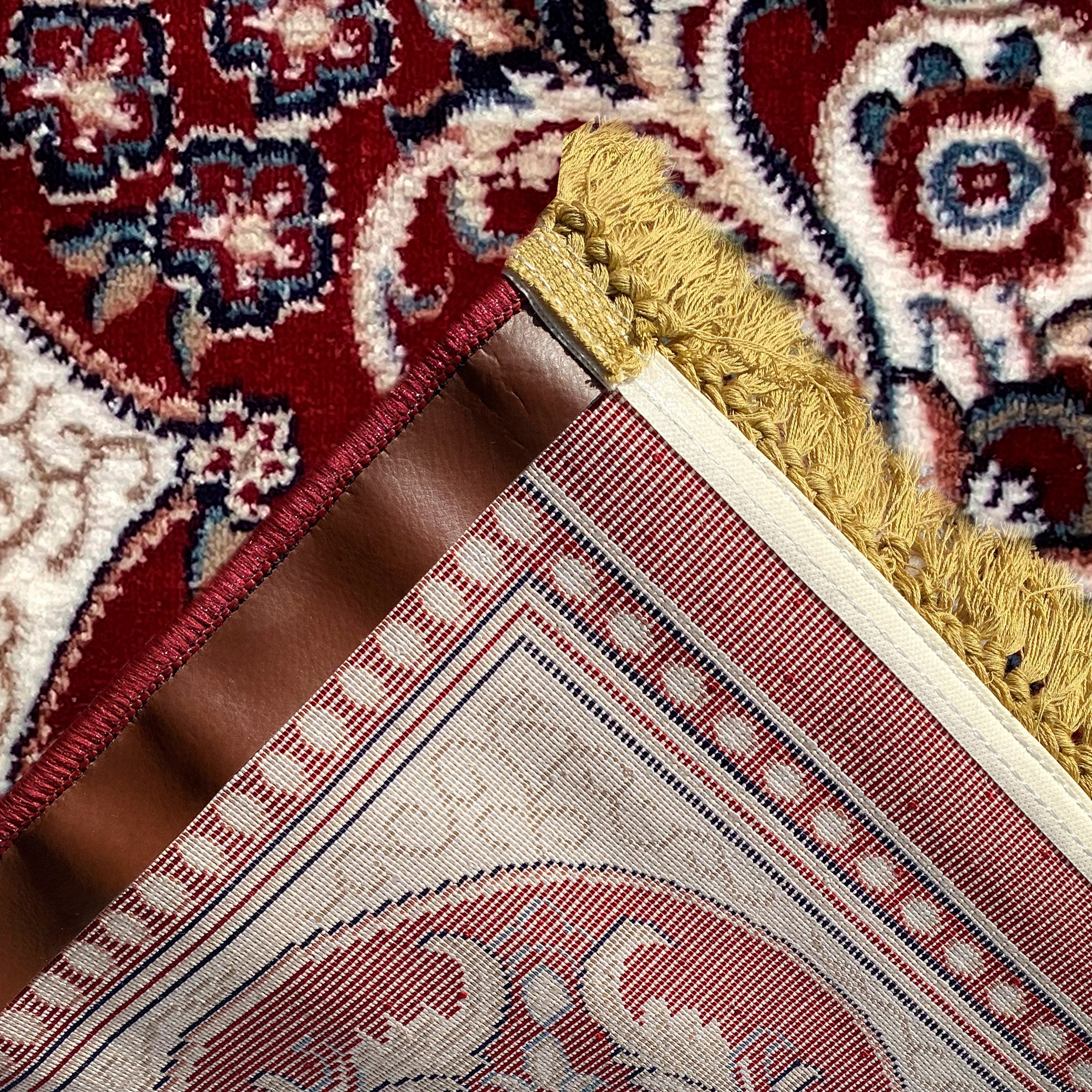 Traditional Burgundy Mosaic Area Rug