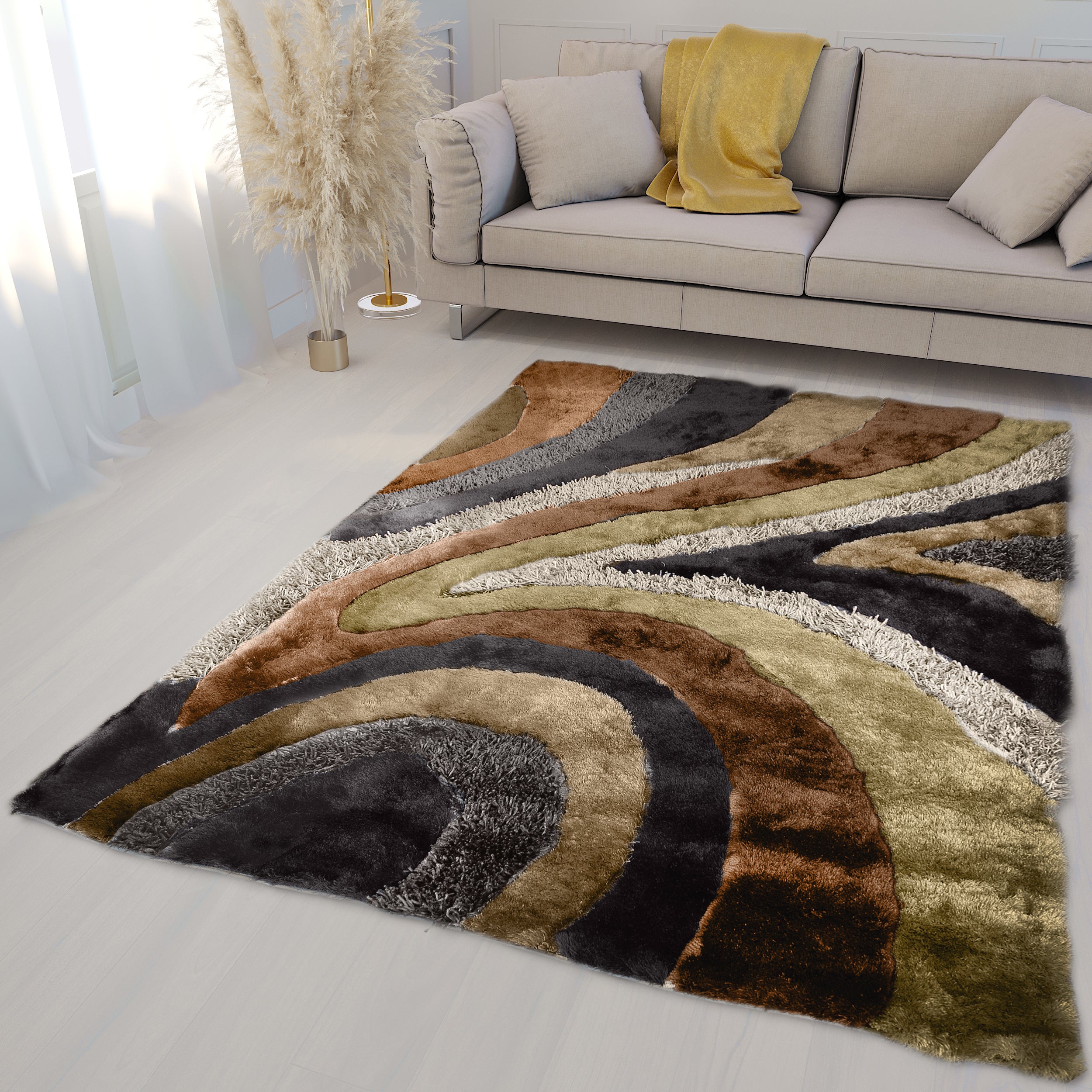 3D Collection S70 Shag Rug Brown