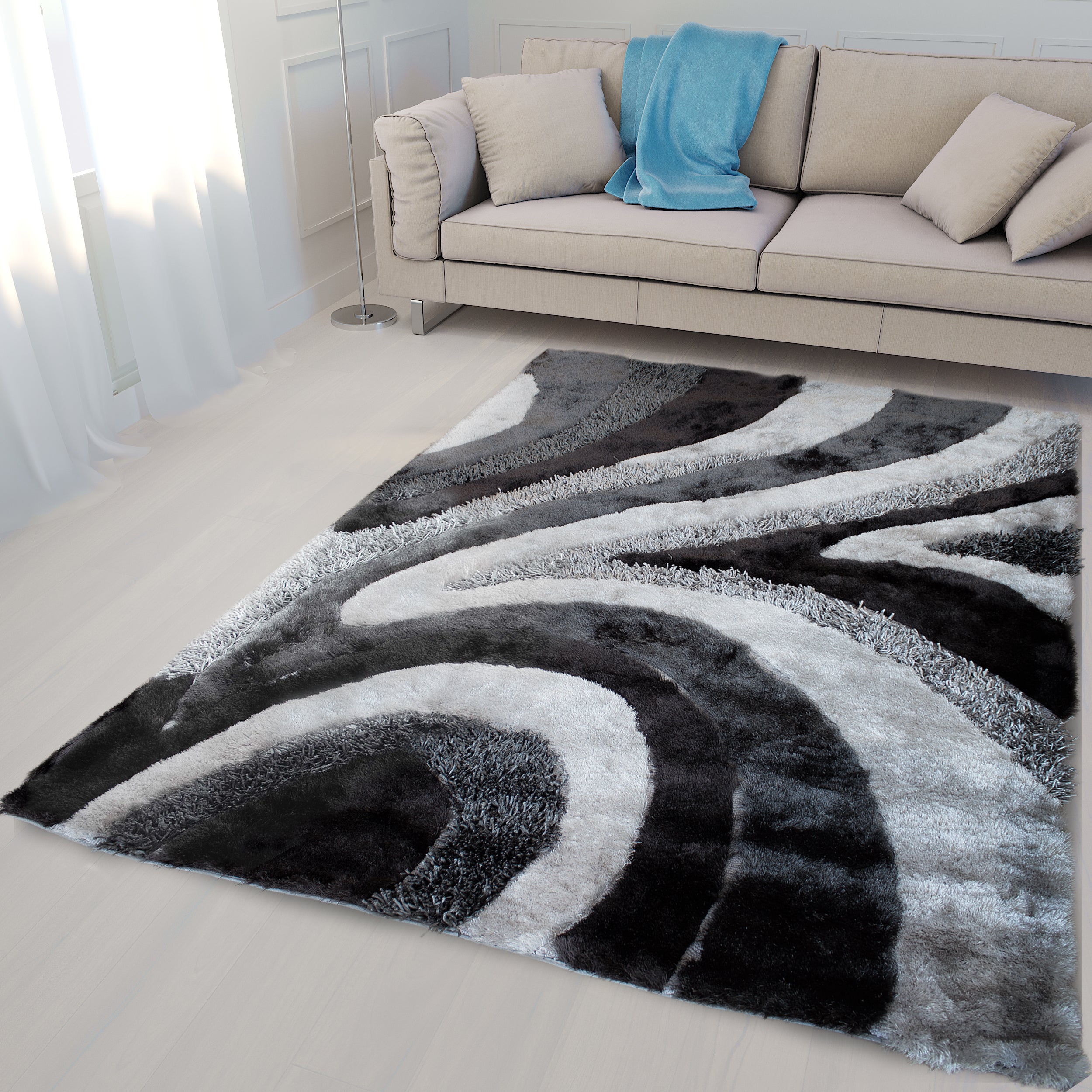 3D Collection S70 Shag Rug Gray