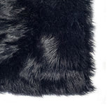 Sheepskin Black Faux Fur Shag Area Rug
