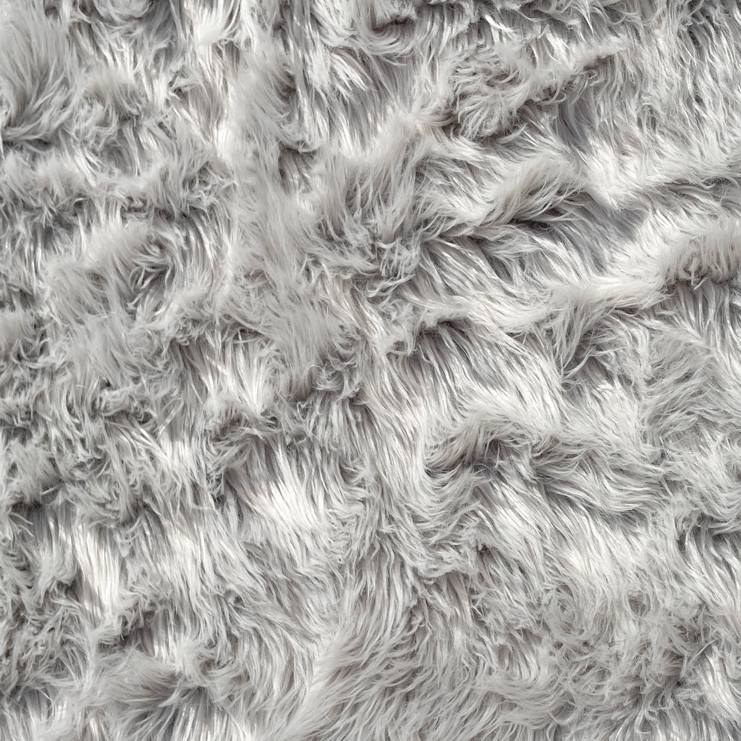Sheepskin Light Gray Faux Fur Shag Area Rug