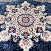 Load image into Gallery viewer, Traditional Navy Blue Medallion Area Rug, Brand: RugBerry, Collection: Kashan, Shape: Rectangular, Style: Tassel, Pattern: Vintage, Persian, Size: 5 x 7 ft, 8 x 10 ft, 9 x 12, Color: Navy Blue, Material: 100% Polyester Silk, Weave: Machine Made, Thickness: 0.5 inches, Room: Bedroom, Dining Room, Living Room, Hallway, Office, Kitchen, Bathroom, Entryway, Nursery, Kids Room
