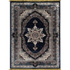 Load image into Gallery viewer, Traditional Navy Blue Medallion Area Rug, Brand: RugBerry, Collection: Kashan, Shape: Rectangular, Style: Tassel, Pattern: Vintage, Persian, Size: 5 x 7 ft, 8 x 10 ft, 9 x 12, Color: Navy Blue, Material: 100% Polyester Silk, Weave: Machine Made, Thickness: 0.5 inches, Room: Bedroom, Dining Room, Living Room, Hallway, Office, Kitchen, Bathroom, Entryway, Nursery, Kids Room
