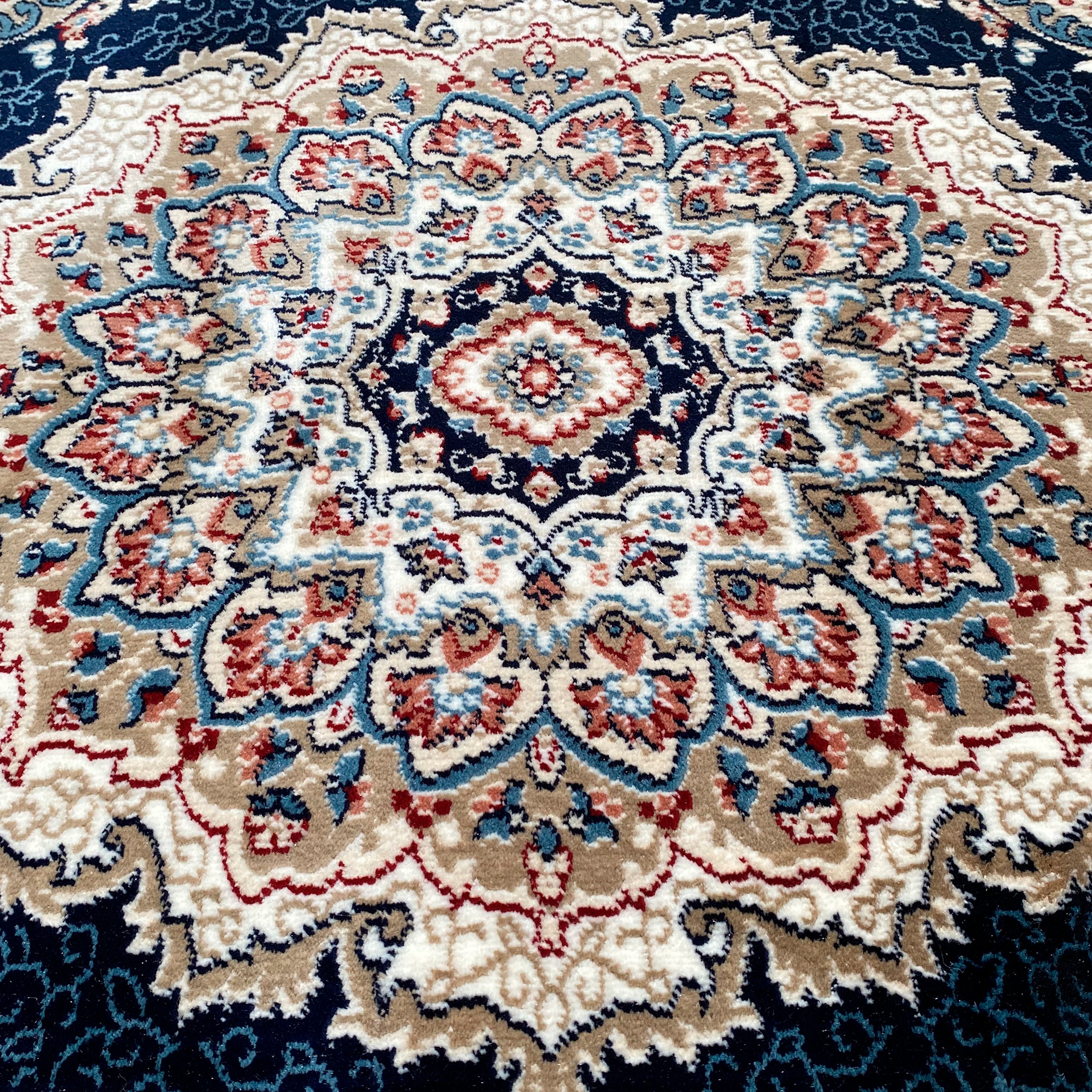Traditional Navy Blue Vintage Area Rug, Brand: RugBerry, Collection: Kashan, Shape: Rectangular, Style: Tassel, Pattern: Vintage, Persian, Size: 5 x 7 ft, 8 x 10 ft, 9 x 12, Color: Navy Blue, Material: 100% Polyester Silk, Weave: Machine Made, Thickness: 0.5 inches, Room: Bedroom, Dining Room, Living Room, Hallway, Office, Kitchen, Bathroom, Entryway, Nursery, Kids Room