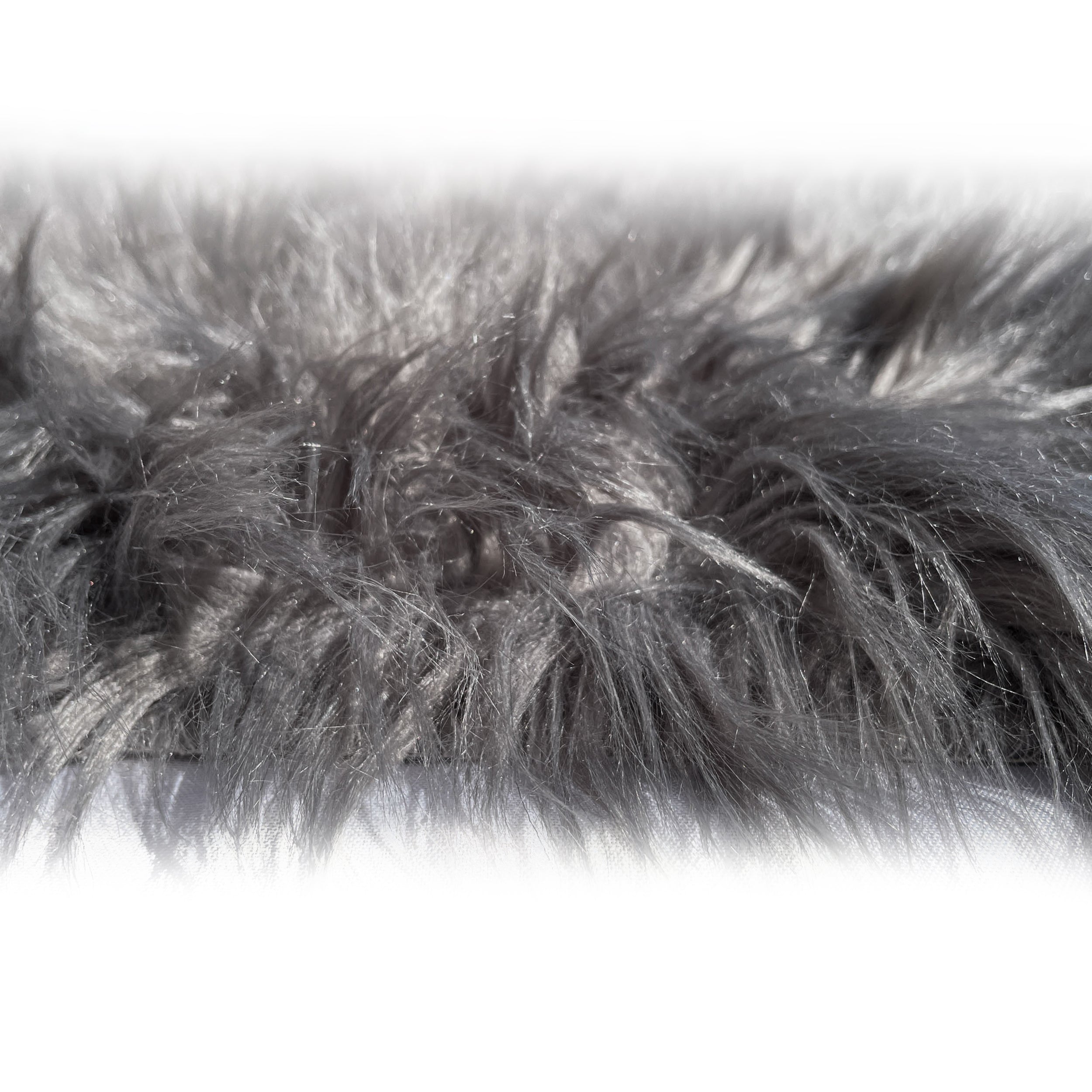 Sheepskin Dark Gray Faux Fur Shag Area Rug