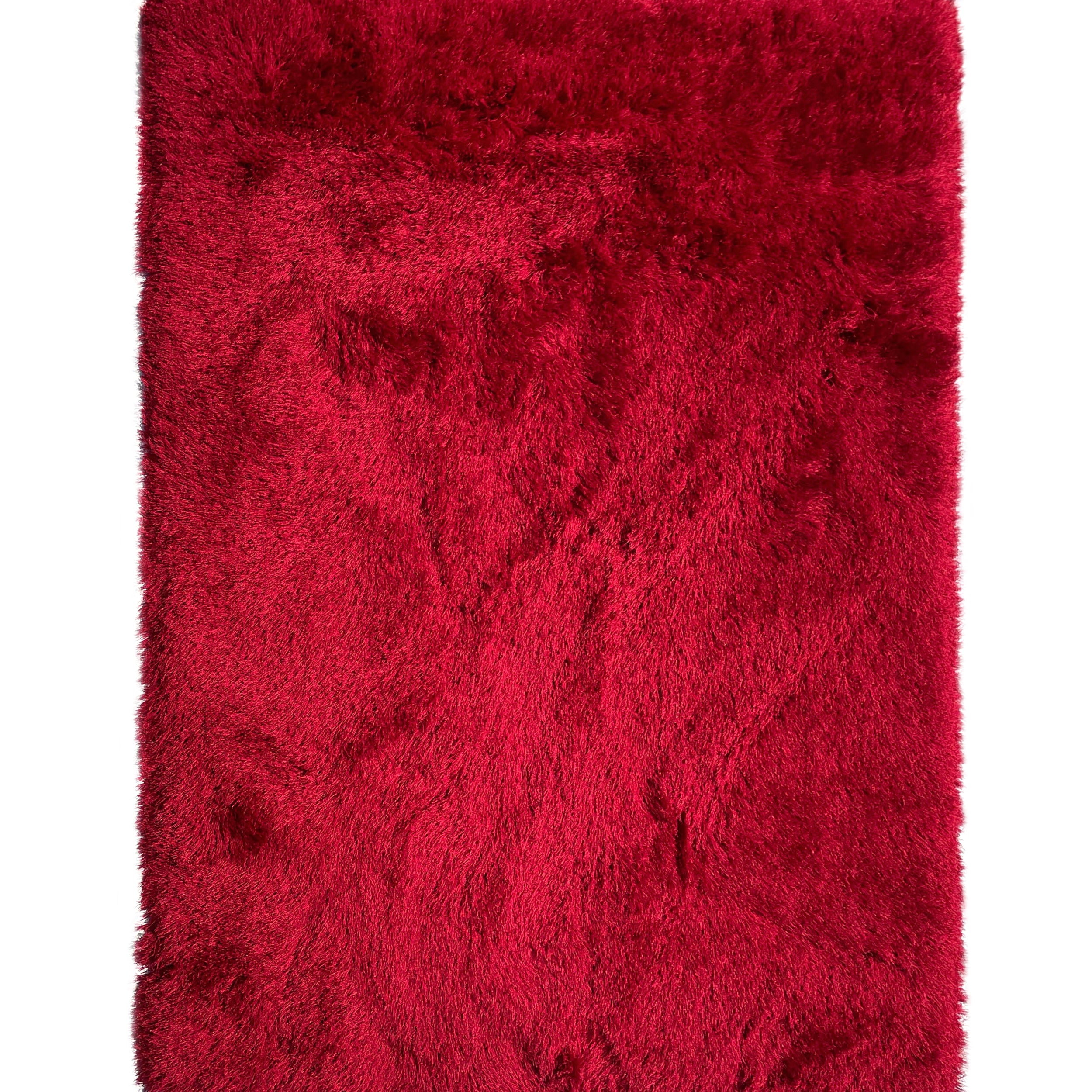 Glorious Red Solid Shag Area Rug
